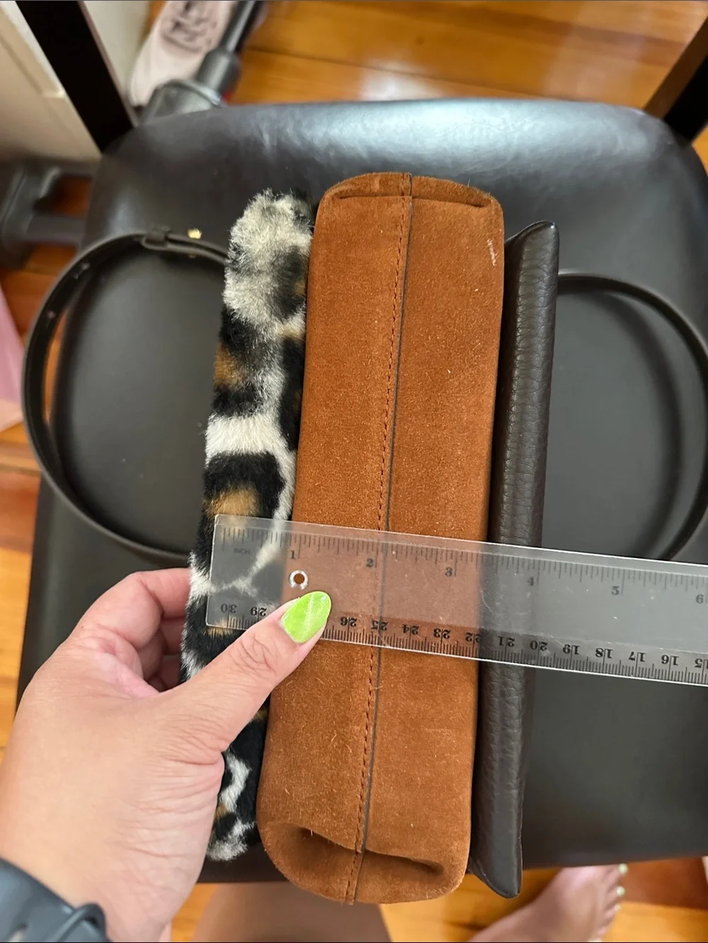Tory Burch Brown Leather Crossbody with Leopard Print